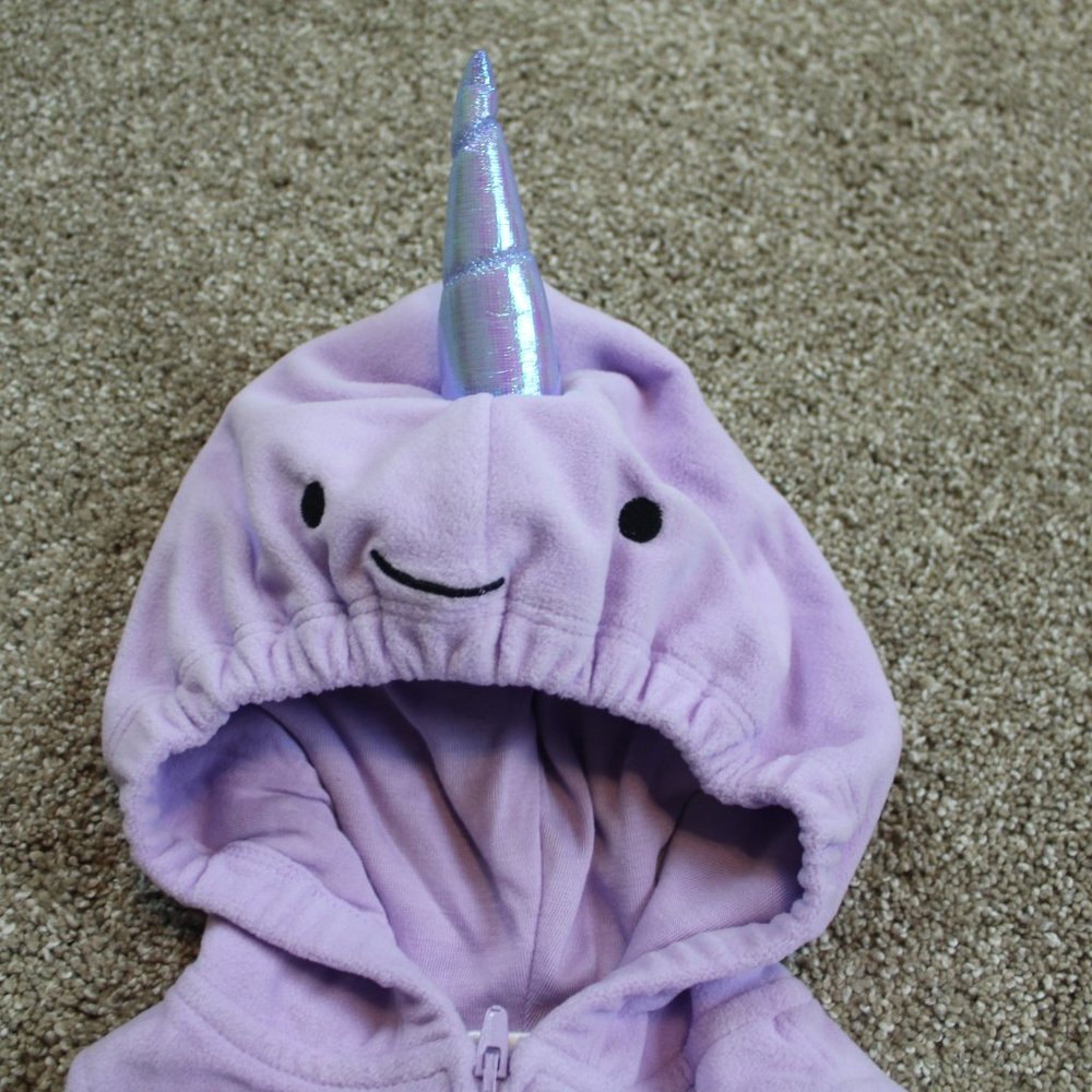 Carters Narwhal Fleece Halloween Costume Baby Girl 6-9 12 18 24 12M 18M 24M NWT - Picture 4 of 5